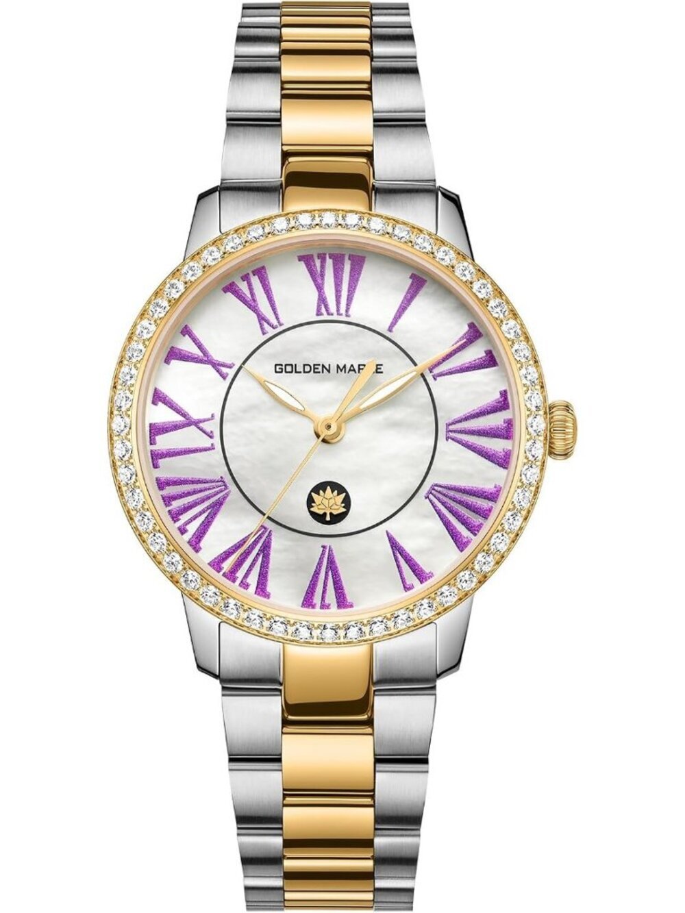 Women's Purple/Silver Dainty Watch Mother of Pearl Dial Quartz Wrist Watch